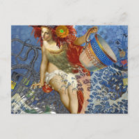 Aquarius Mermaid Gothic Blue Art
