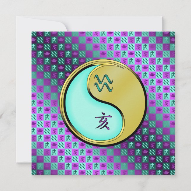 Aquarius & Metal Boar Karte (Vorderseite)