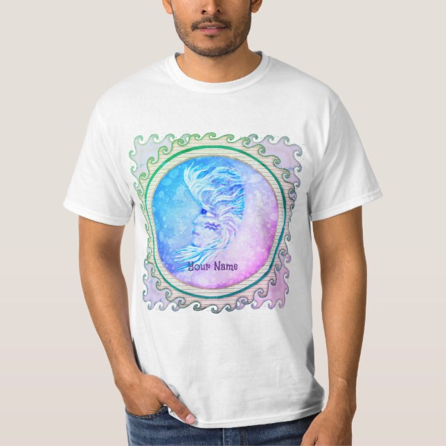 Aquarius Mond Frau  T-Shirt (Vorderseite)