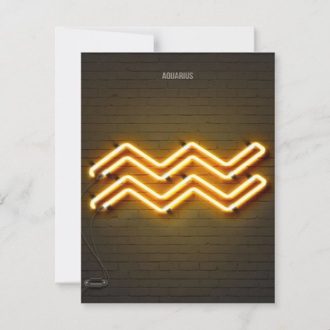 Aquarius-Neon-Leinwand Einladung (Vorderseite)
