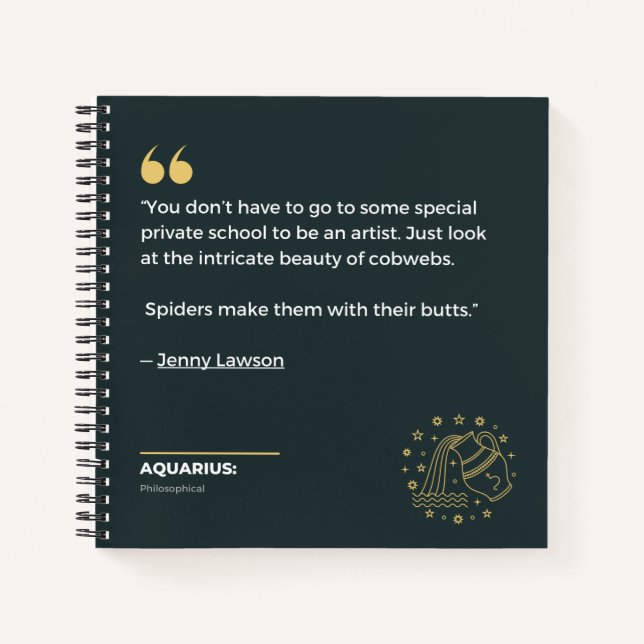 Aquarius-Notebook Notizbuch (Vorderseite)