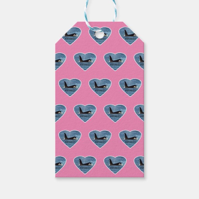 Aquarius Orca Killer Whale Pink Geschenkanhänger (Vorderseite)