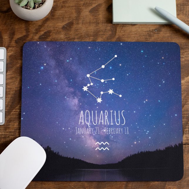 Aquarius | Personalisierte Sternbilder Mousepad (Von Creator hochgeladen)