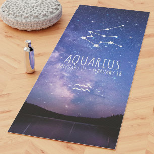 Aquarius Personalisierte Zodiac Astrologie Yoga Yogamatte
