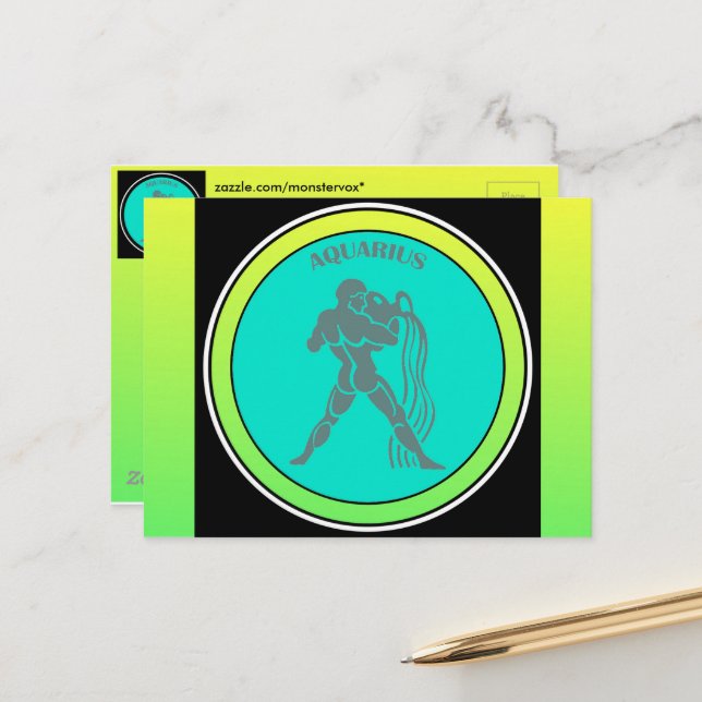 Aquarius Postcard Postkarte (Vorderseite/Rückseite Beispiel)