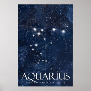 Aquarius Poster mit Namen, Sternzeichen zodiac