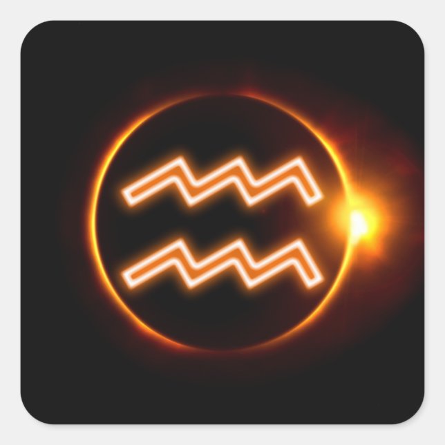 Aquarius Quadratischer Aufkleber (Vorderseite)