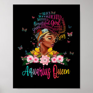 Aquarius Queen Black Women Persistent schön Poster