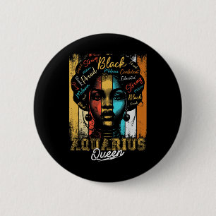 Aquarius Queen Geboren Nov Dec Zodiac Black Histor Button