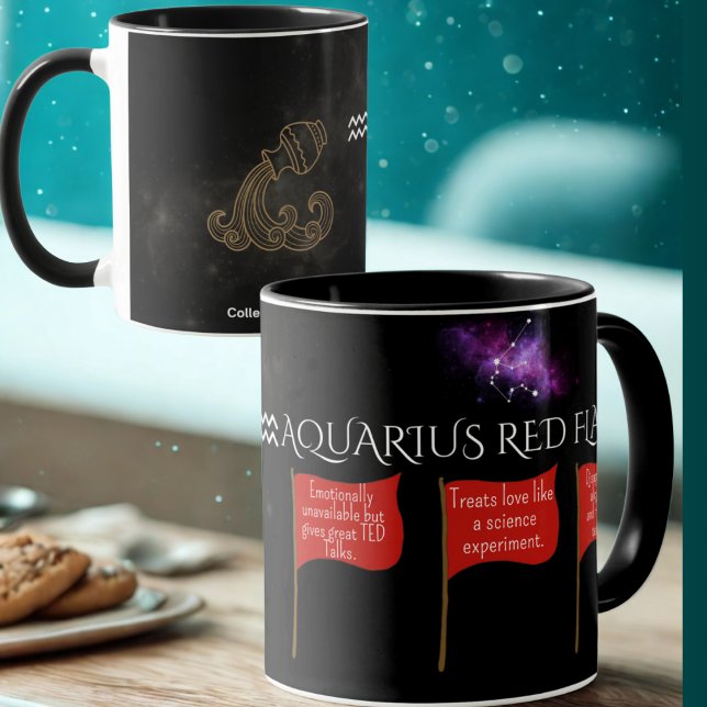 Aquarius Red Flags Tasse | Funny Zodiac-Geschenk (Von Creator hochgeladen)