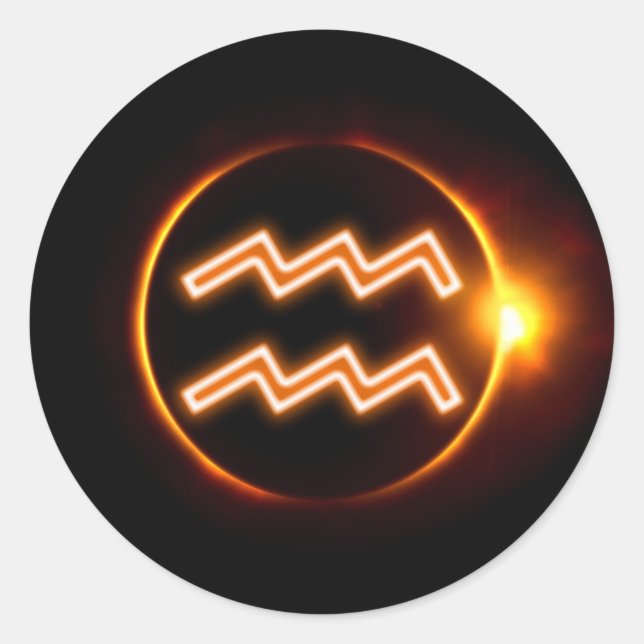 Aquarius Runder Aufkleber (Vorderseite)