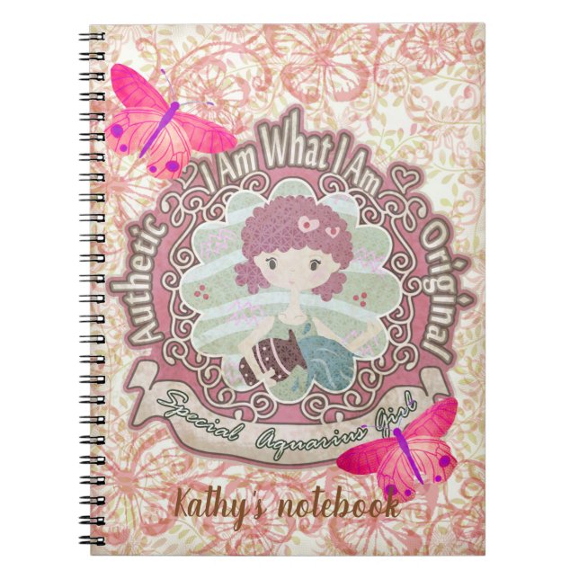 Aquarius-Schilder. Personalisiert. Notebook Notizblock (Vorderseite)