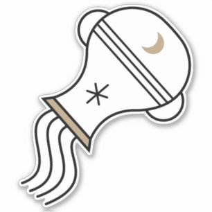 Aquarius schwarzes astrologisches Symbol Wasserzei Aufkleber