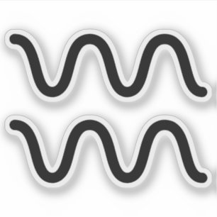 Aquarius schwarzes astrologisches Symbol Wasserzei Aufkleber