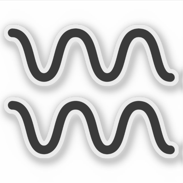 Aquarius schwarzes astrologisches Symbol Wasserzei Aufkleber (Vorderseite)