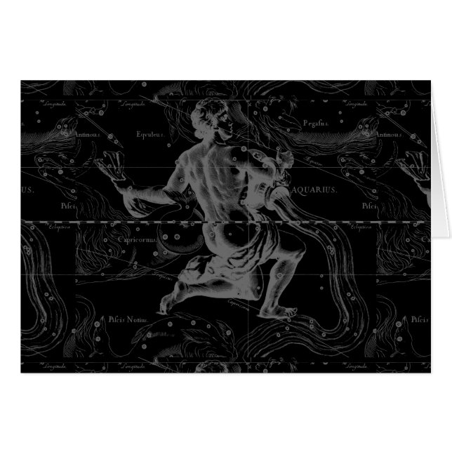 Aquarius Sign Constellation Map von Hevelius (Vorderseite (Horizontal))