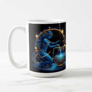 Aquarius signieren schöne digitale Illustration Kaffeetasse