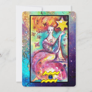 AQUARIUS, STAR TAROT ASTROLOGIE ZODIAC GEBURTSTAGS KARTE