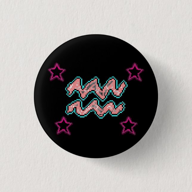 AQUARIUS Stars Button (Vorderseite)