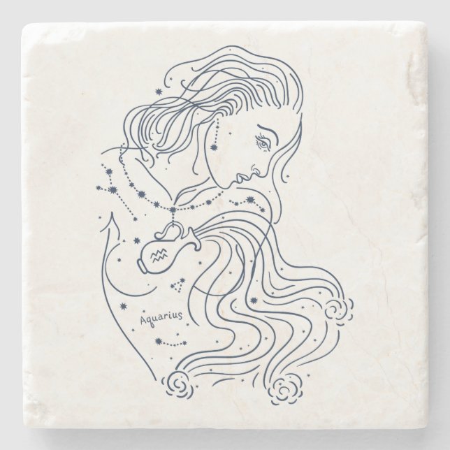 Aquarius Steinuntersetzer (Vorderseite)