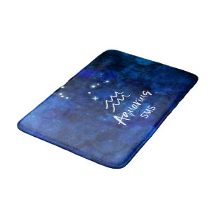 Aquarius-Sternbild Blaue Galaxie Monogramm Badematte
