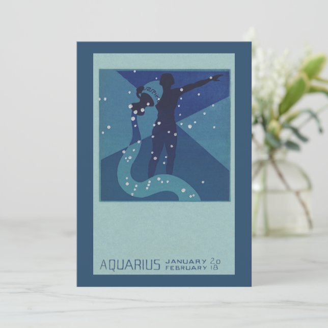Aquarius-Sternbild, Vintage Zodiakastasenlogie (Stehend Vorderseite)