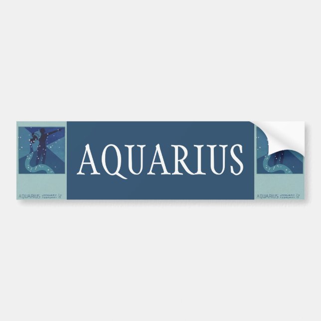 Aquarius-Sternbild, Vintage Zodiakastasenlogie Autoaufkleber (Vorne)