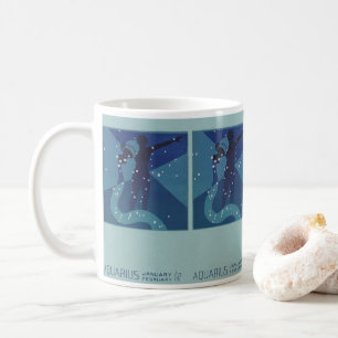 Aquarius-Sternbild, Vintage Zodiakastasenlogie Kaffeetasse