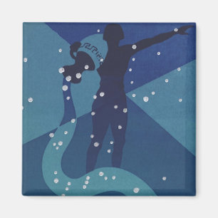 Aquarius-Sternbild, Vintage Zodiakastasenlogie Magnet