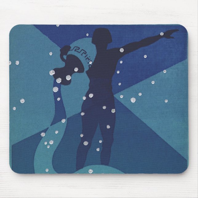 Aquarius-Sternbild, Vintage Zodiakastasenlogie Mousepad (Vorne)