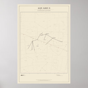 Aquarius-Sternkarte Poster