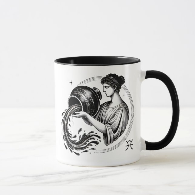 Aquarius-Sternzeichen Astrologie Tasse (Rechts)