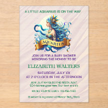 Aquarius-Sternzeichen-Babyshower Lavendel und Grün