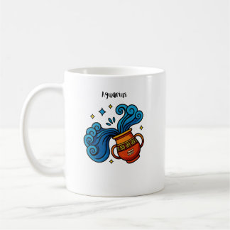 Aquarius-Sternzeichen Cartoon-Illustration Kaffeetasse