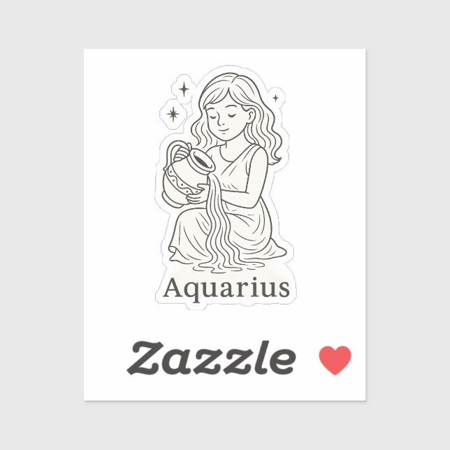 Aquarius-Sternzeichen-Frau-Aufkleber Aufkleber (Blatt)