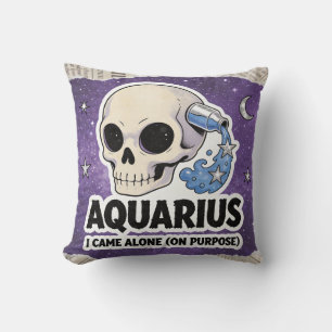 Aquarius-Sternzeichen-Halloween-Skelett-Geburtstag Kissen
