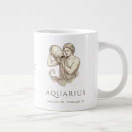 Aquarius-Sternzeichen personalisierter Name & Gebu Jumbo-Tasse