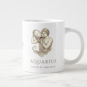 Aquarius-Sternzeichen personalisierter Name & Gebu Jumbo-Tasse