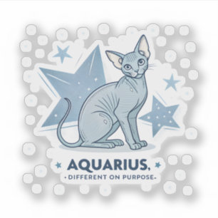 Aquarius-Sternzeichen Sphynx-Katze Different Purpo Aufkleber