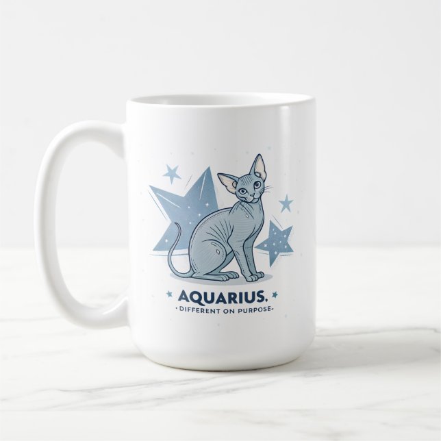 Aquarius-Sternzeichen Sphynx-Katze Different Purpo Kaffeetasse (Links)
