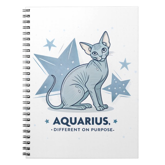 Aquarius-Sternzeichen Sphynx-Katze Different Purpo Notizblock (Vorderseite)