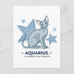 Aquarius-Sternzeichen Sphynx-Katze Different Purpo Postkarte