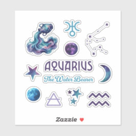 Aquarius-Sternzeichens-Sticker-Sammlung Aufkleber