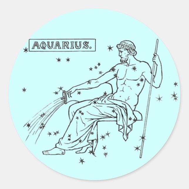 Aquarius Stickr Runder Aufkleber (Vorderseite)