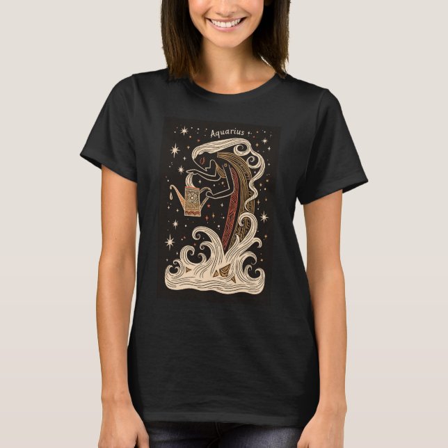 Aquarius - T - Shirt Celestial Zodiac Art (Vorderseite)