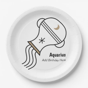 Aquarius the water bearer personalized party favor pappteller