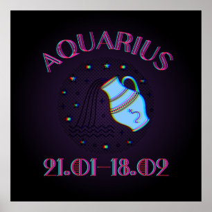 Aquarius, Tierkreiszeichen, Horoskop Poster