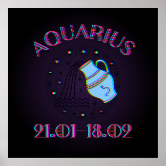 Aquarius, Tierkreiszeichen, Horoskop Poster