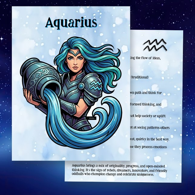 Aquarius Traits, Dates and Energy Postkarte (Von Creator hochgeladen)