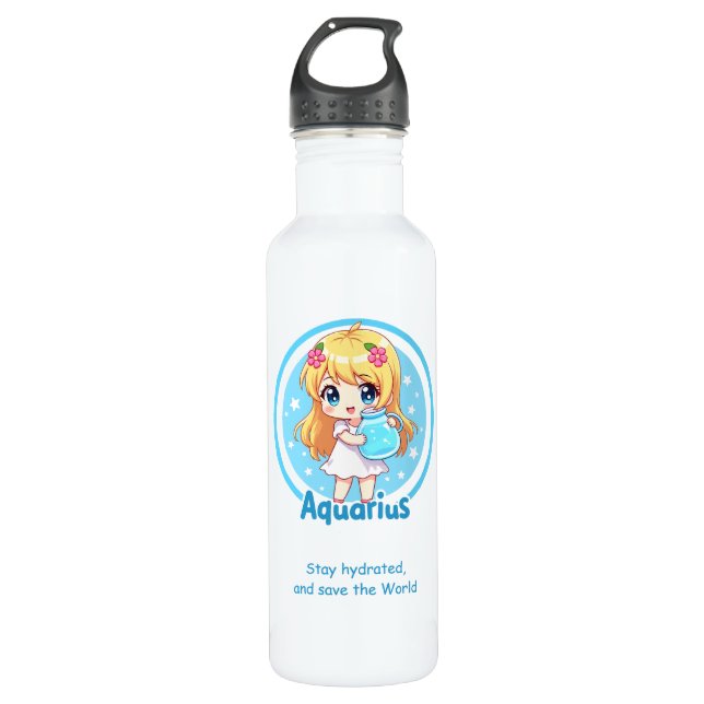 Aquarius Travel Mug - Bleibe im Stil Edelstahlflasche (Vorderseite)